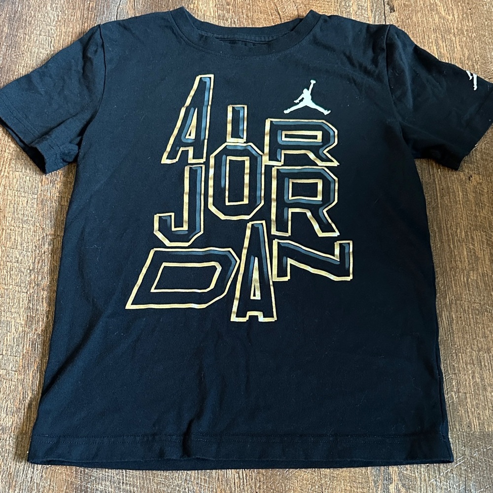 Jordan Youth Black and Gold Graphic Tee